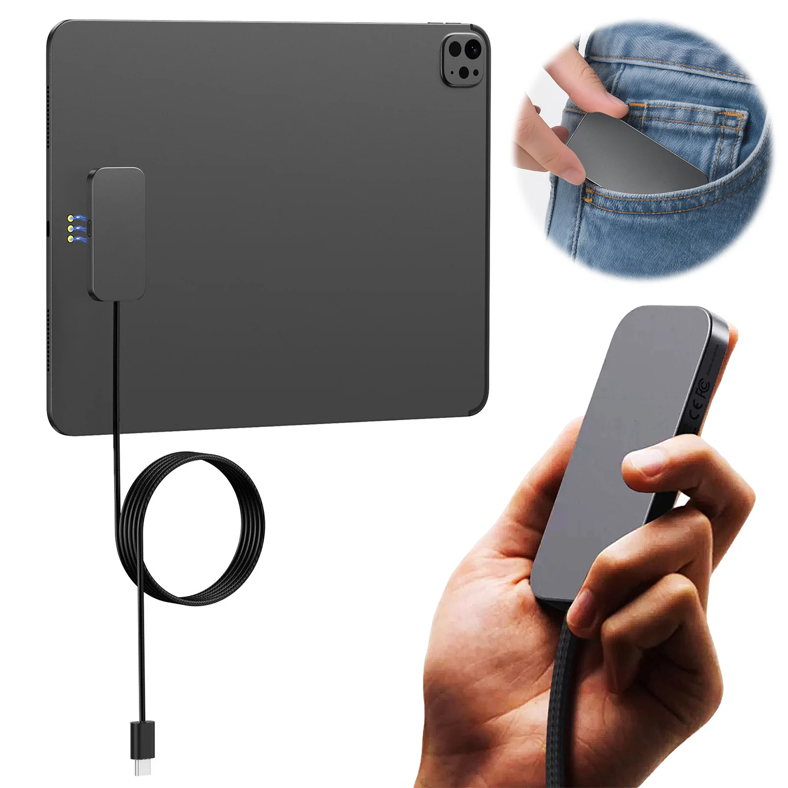 

Fast Charger For iPad Pro 13/11 Magnetic Fast Charging Smart Connector Charger Wireless Charging Pad Charging Pad W/USB-C Cable