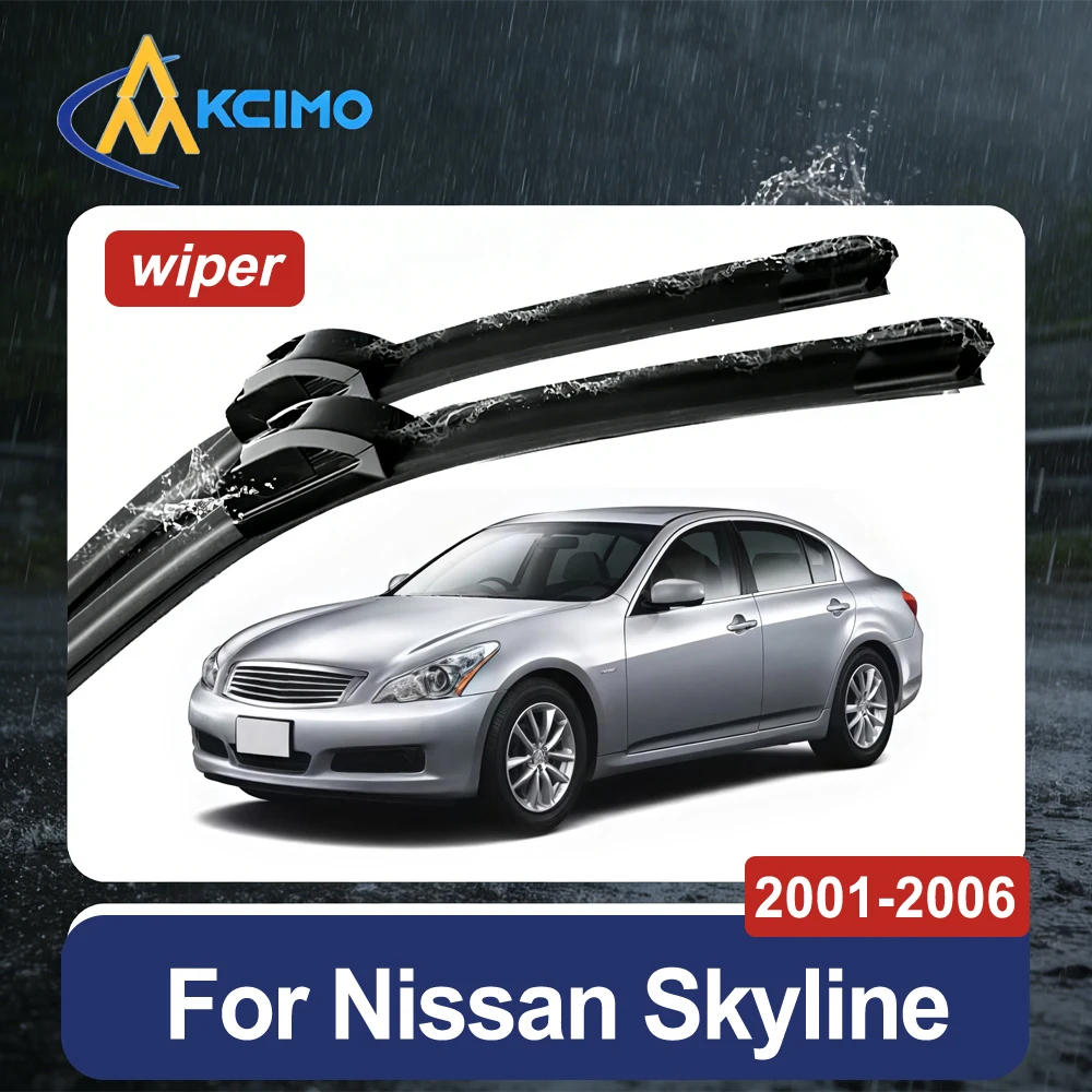 

Premium Front Wiper Blade Set For Nissan Skyline V35 2001-2006 All-Season Rubber Windshield Wipers Pack of 2 Perfect Fit