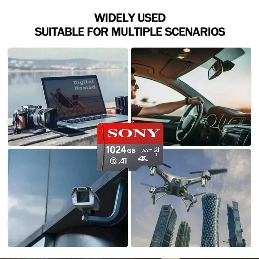 بطاقة ذاكرة Sony Micro Tf SD أصلية 1 تيرا بايت 512 جيجا بايت 256 جيجا بايت فئة 10 بطاقة ذاكرة 128 جيجا بايت 64 جيجا بايت محرك فلاش كارتاو دي ميموريا TF للهاتف