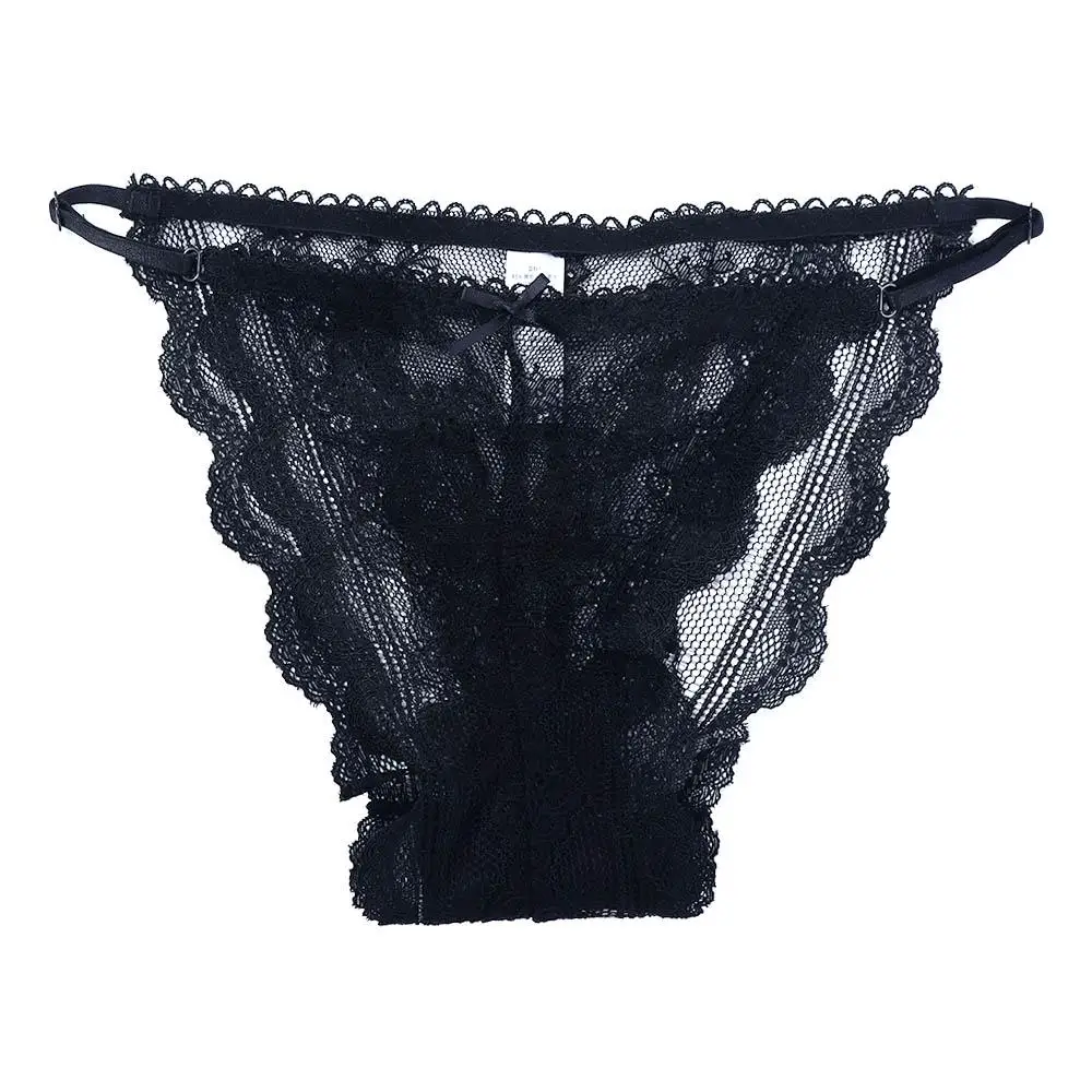 Sem costura macio bordado cintura baixa sexy g-string mini arco cuecas calcinha de renda tanga para mulher íntima