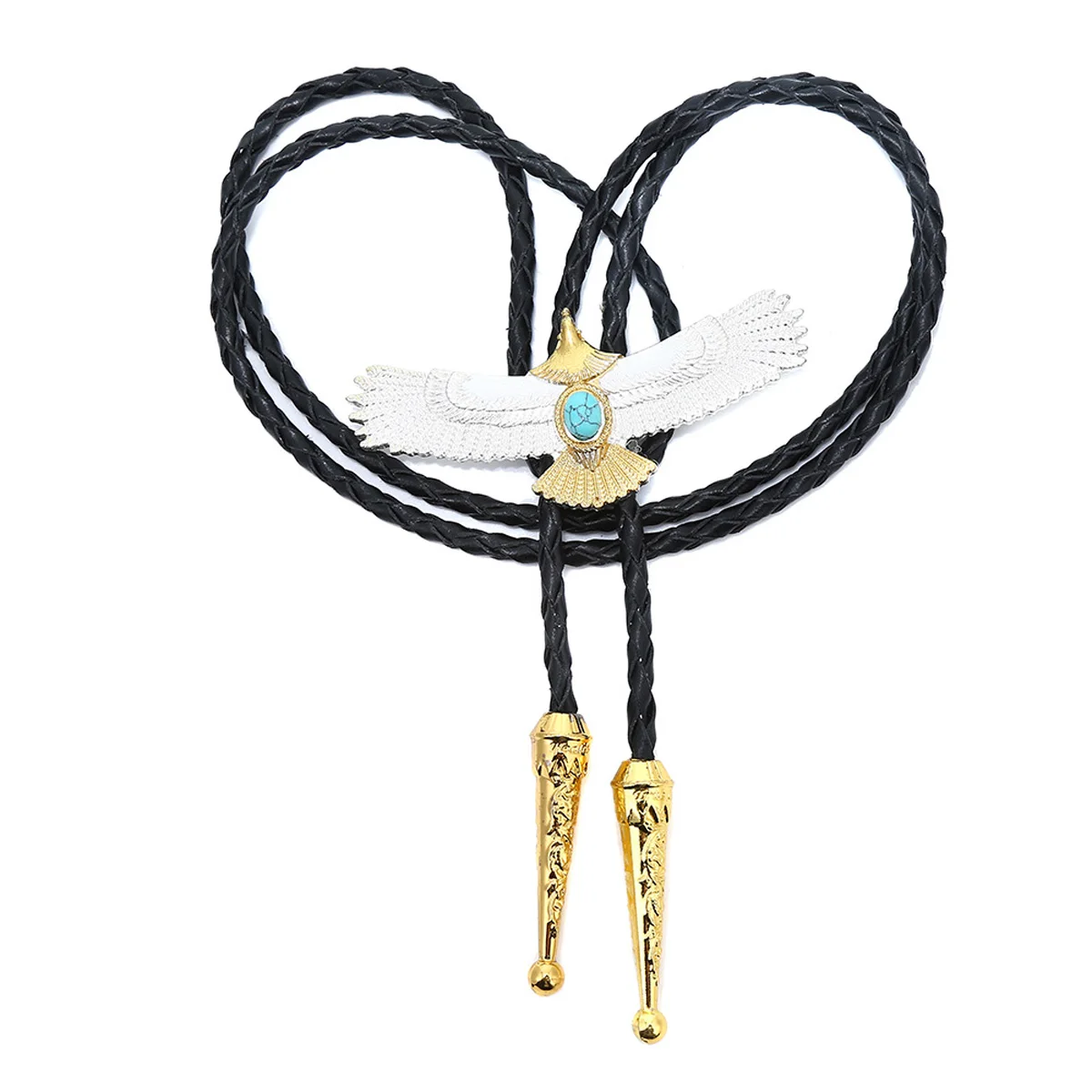 Picture 6: Retro Western Cowboys Necktie Fashion Golden White Eagle Style Bolo Tie