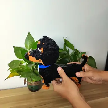 Sada 3D mikro mini stavebnic s dalmatinem a jezevčíkem - vynikající pro milovníky domácích mazlíčků, bytové dekorace a vzdělávací hračky STEM 6 nejlepší prodej hodinky z lega - №5
