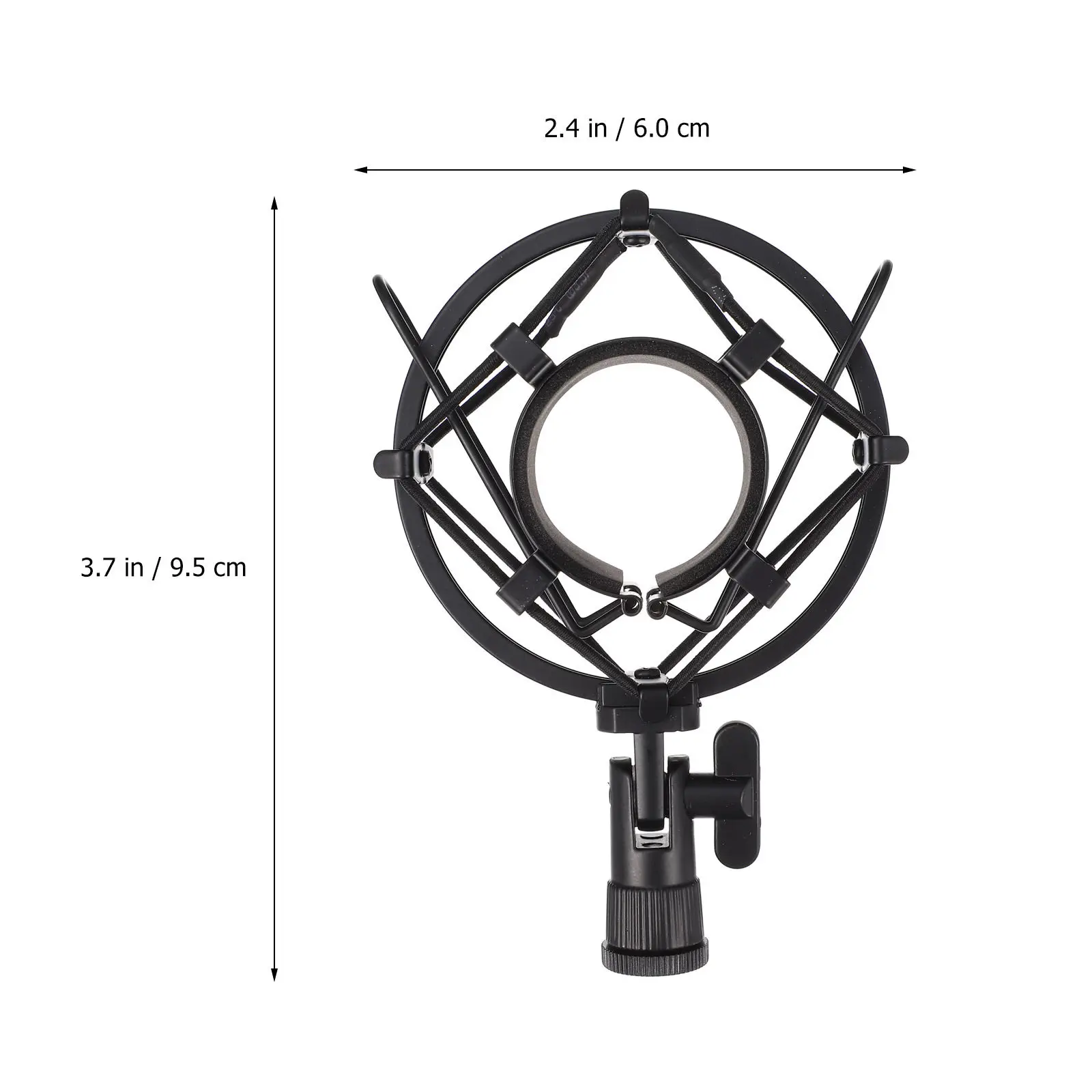 Universal Microphone Shock Mount – Adjustable Metal Mic Holder with Elastic Pressure Ring, Anti-Vibration