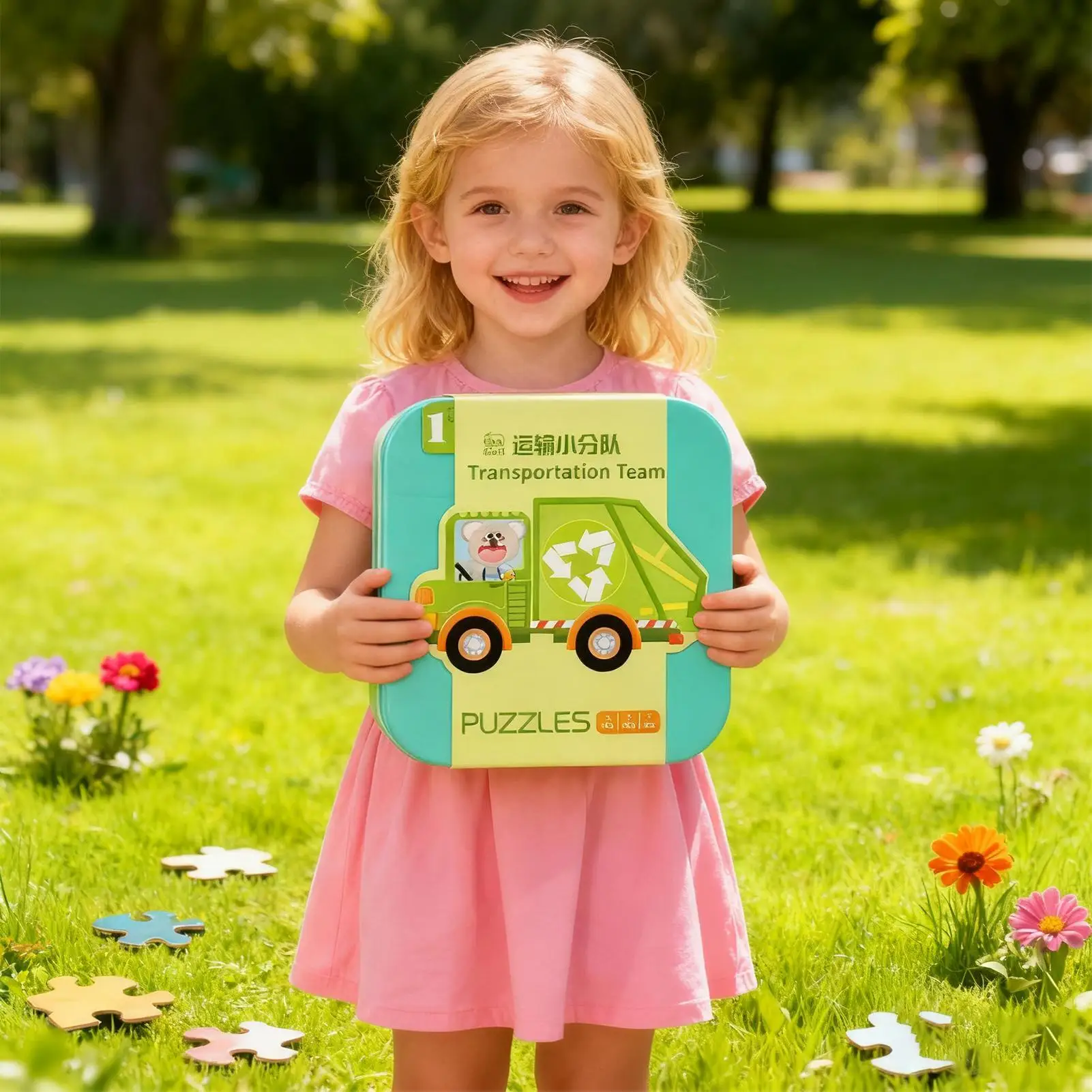 Kinder-Puzzle, pädagogisches Cartoon-Brettspiel, pädagogische Puzzles für 3–5 Jahre alte Jungen und Mädchen, Weihnachtsstrumpffüller, Reisen