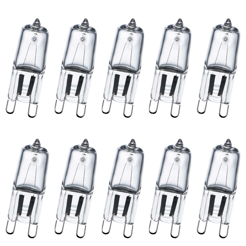 10pcs 220-230V Forno Lâmpada G9 Lâmpada de Alta Temperatura Steamer Luz G9 Forno Lâmpada de Iluminação 40w Lâmpada de Halogênio Lâmpada Globo