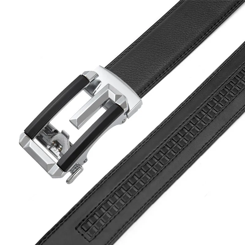Leder-Klickgürtel für Herren und Damen, 3,5 cm, mit hochwertiger Legierung, automatischer Schnalle, Unisex, klassische Business-Gürtel für Jeans – Detail 8