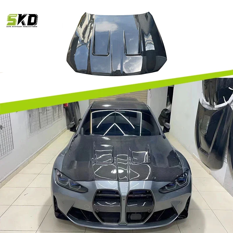 Dry Carbon Fiber Car Bonnet Hood IND style Dry Carbon Hood Cover for M3 G80 M4 G82