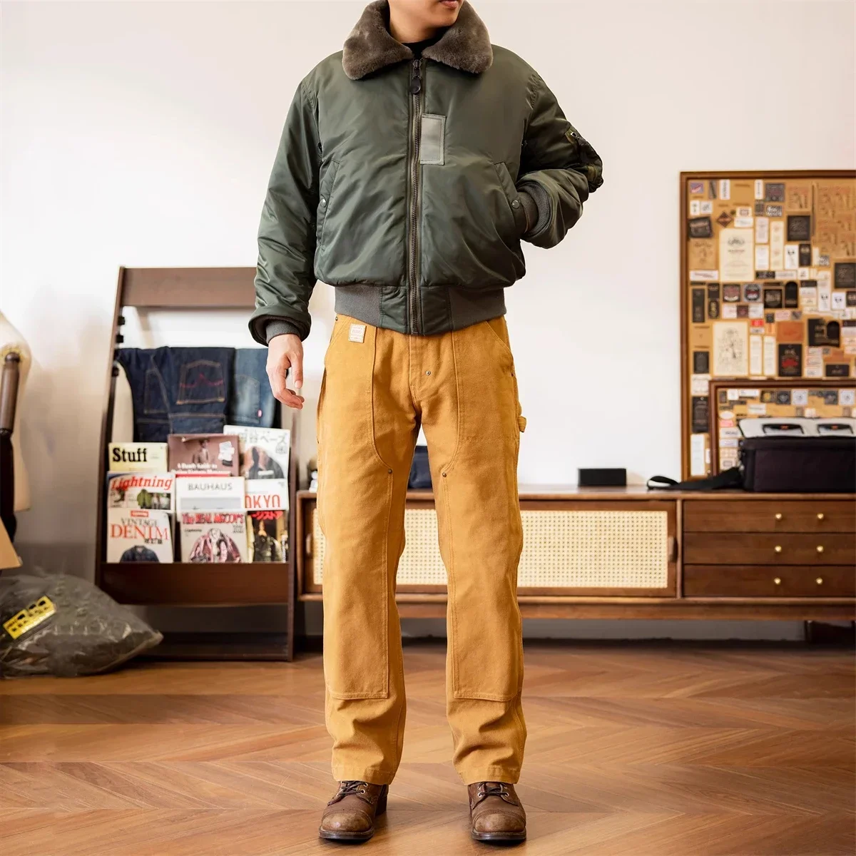 

Red Tornado 14oz Duck Double-Front Work Dungaree Pants Men Carpenter Trousers Workwear B01-0001