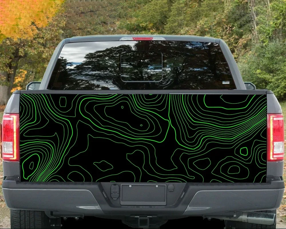 Customizable Topographic Pattern Car Sticker Truck Suv Tailgate Sticker Car Trunk Custom Graphic Decal Sticker