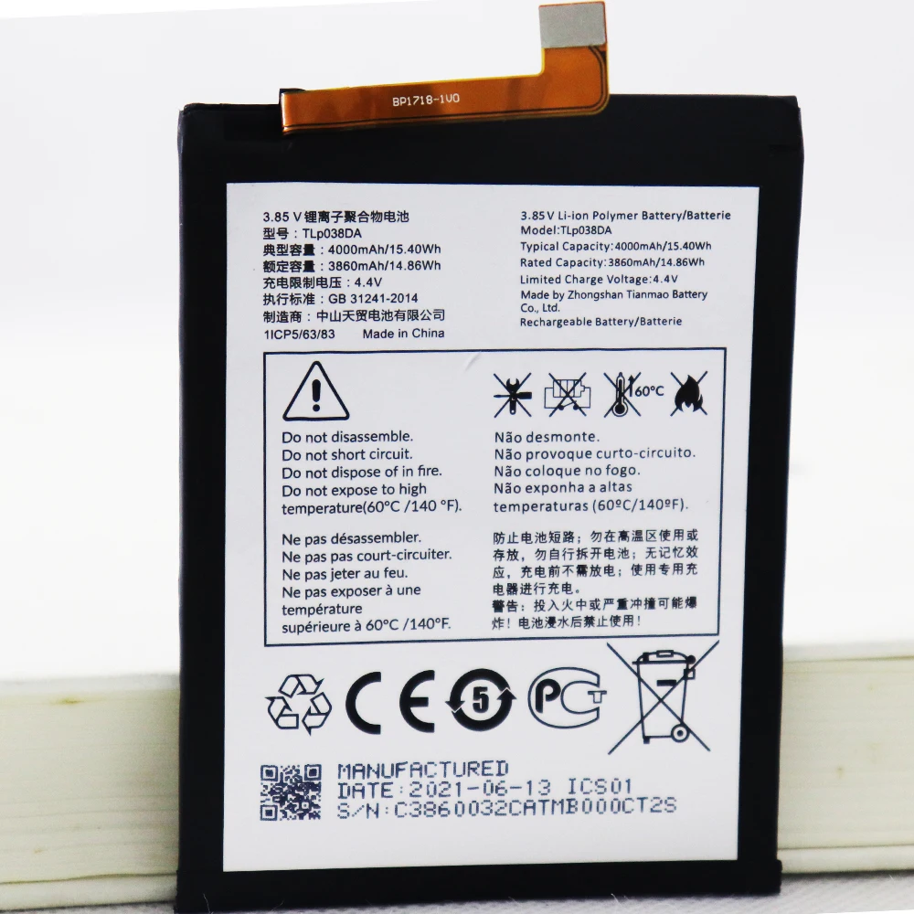 Original TLp038DA 4000mAh Battery for Alcatel TLp038DA Batteries