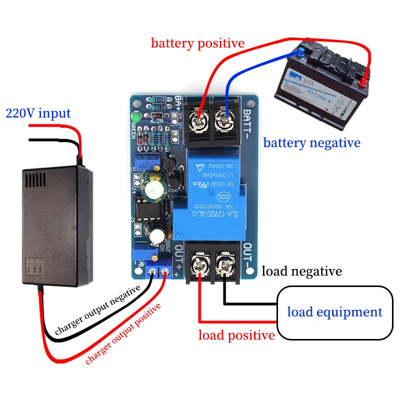 وحدة حماية البطارية DC12V 30A، شحن وتفريغ تلقائي مع التحكم في التتابع، تمنع تفريغ البطارية المفرط