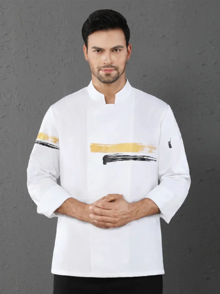 Vêtements de travail de Chef, vestes de cuisinier respirantes à manches longues, hôtel Restaurant cuisine boulangerie gâteau salopette unisexe uniforme de Chef