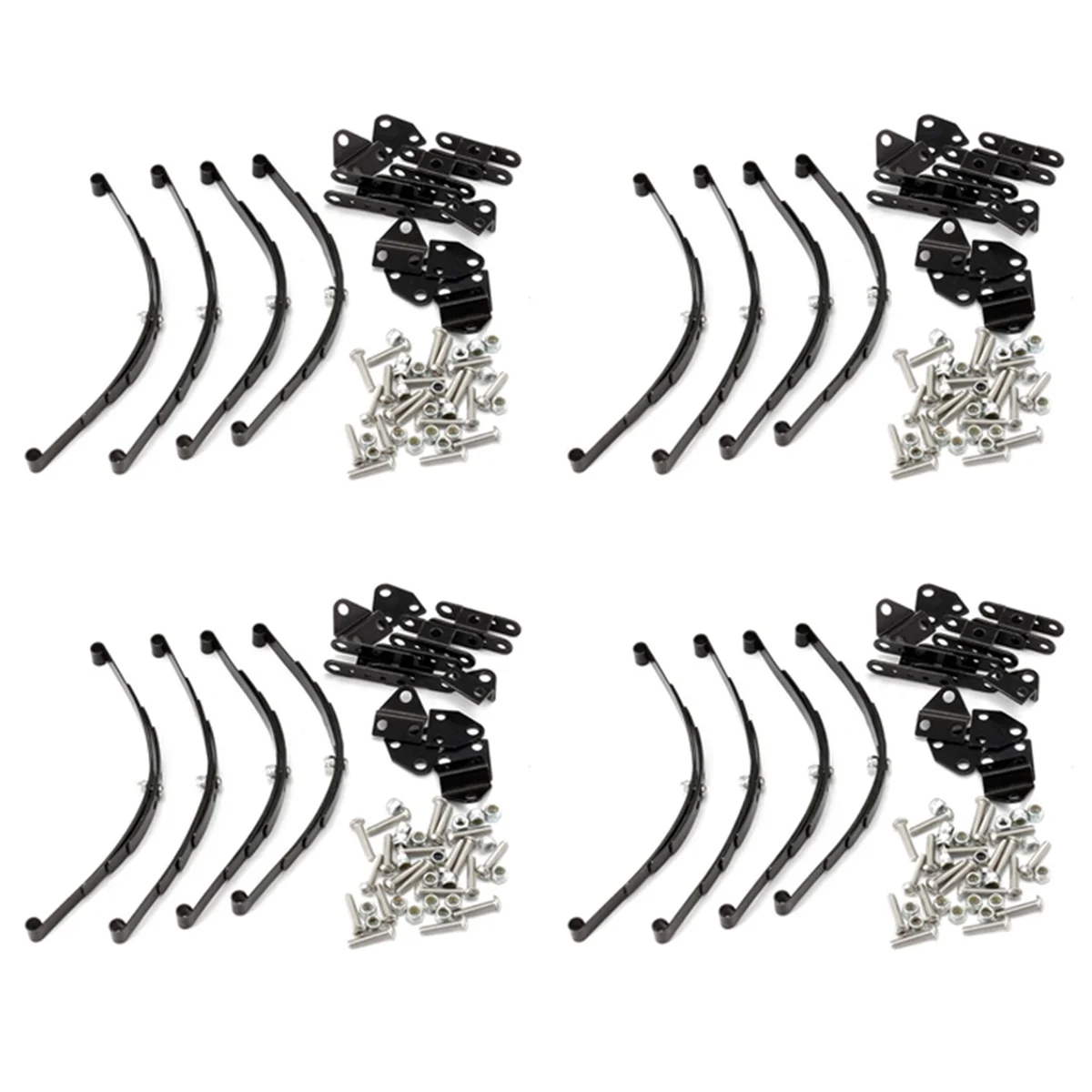 16Pcs 1/10 Leaf Springs Set HighLift Chassis for 1/10 D90 RC Crawler Car Parts Black