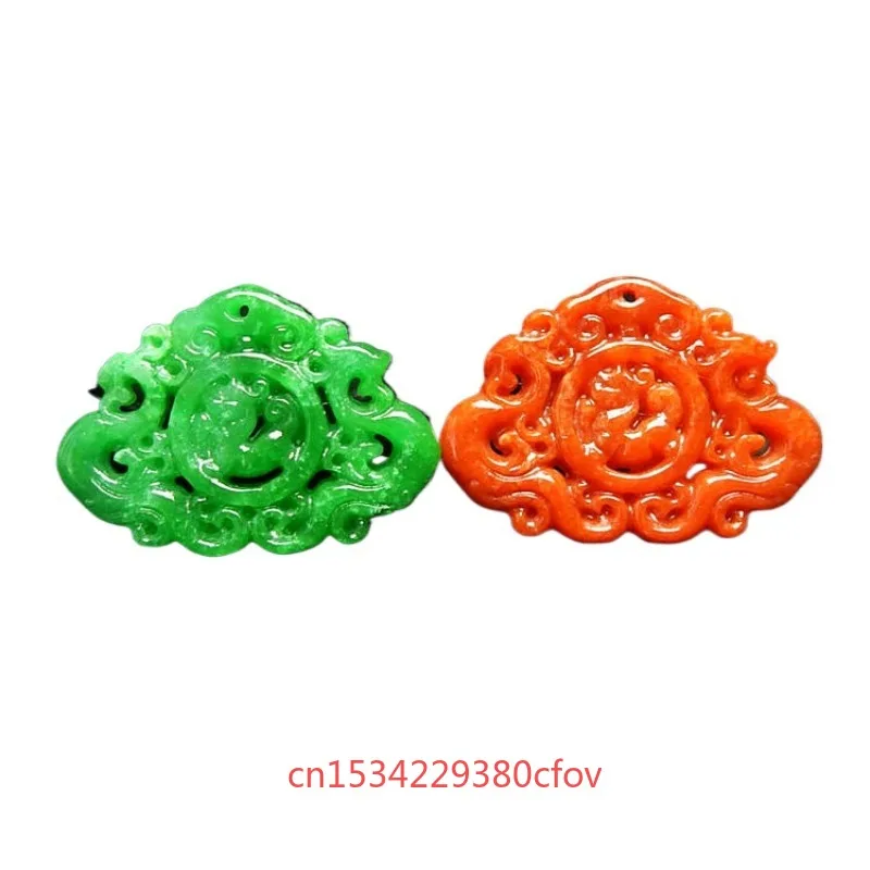 قلادة بدلاية التنين التوأم الرجعية للرجال والنساء ، اليشم الطبيعي ، الأحجار الكريمة التميمة ، المجوهرات المنحوتة ، الأزياء التعويذة ، الهدايا الفاخرة