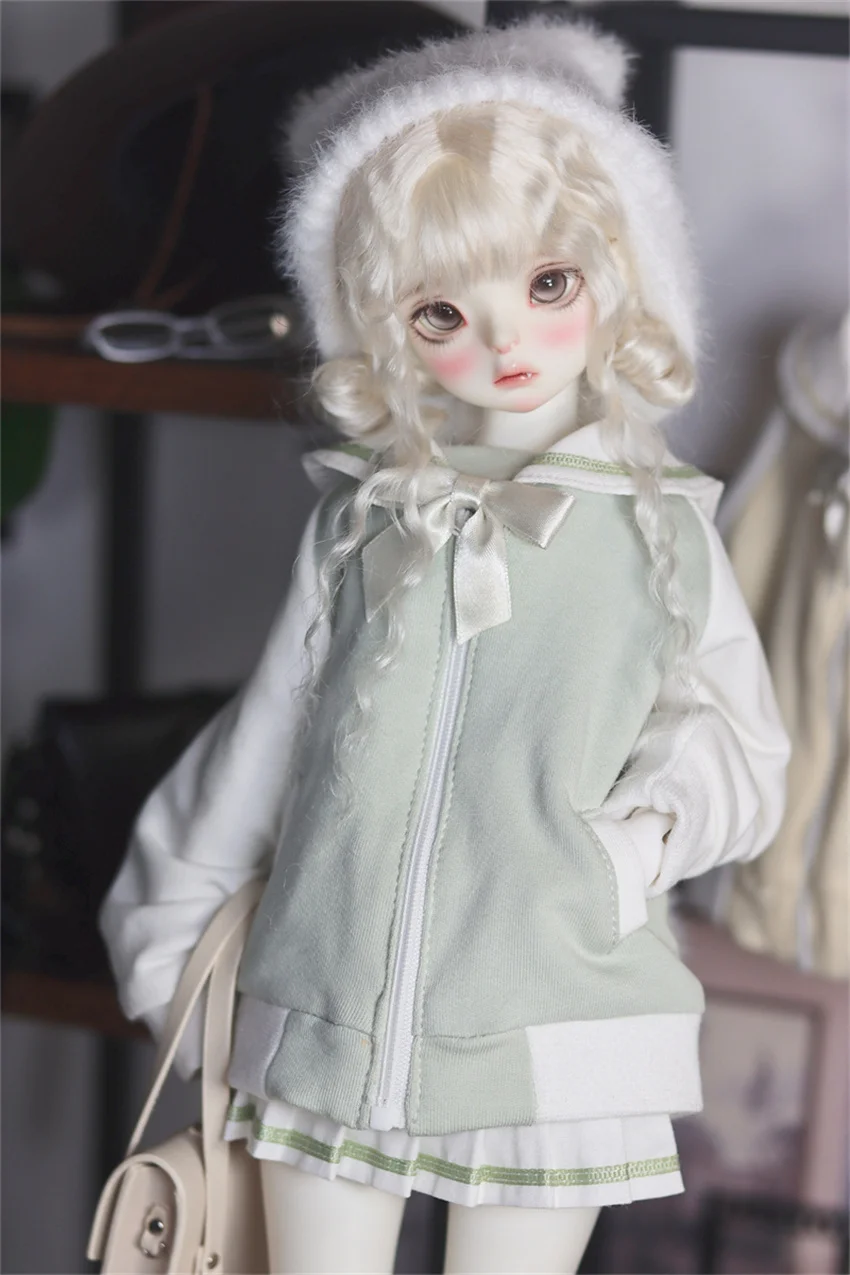 BJD/SD Doll Clothes Sets 1/3 1/4 1/6 Girls msd sd13 yosd Student Uniform Skirt In Stock Sailor Collar Black Doll Accessories