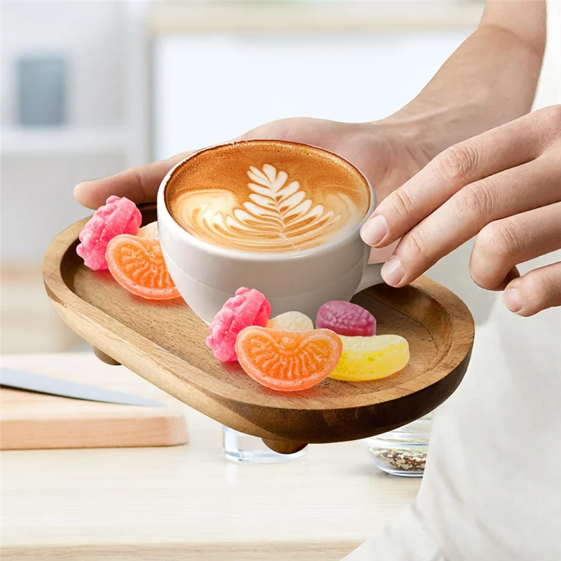 Practical-Wooden Tray Cake Dessert Plate Restaurant Home Wooden Tray Aromatherapy Ornaments Tray Vase Decoration