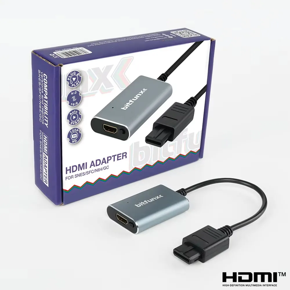 BitFunx 720P Svideo/AV To HDMI™ Adapter For SNES/N64/SFC/NGC NTSC/PAL 4:3/16:9 Aspect Ratio Switch Composite To HDMI® Converter view 6
