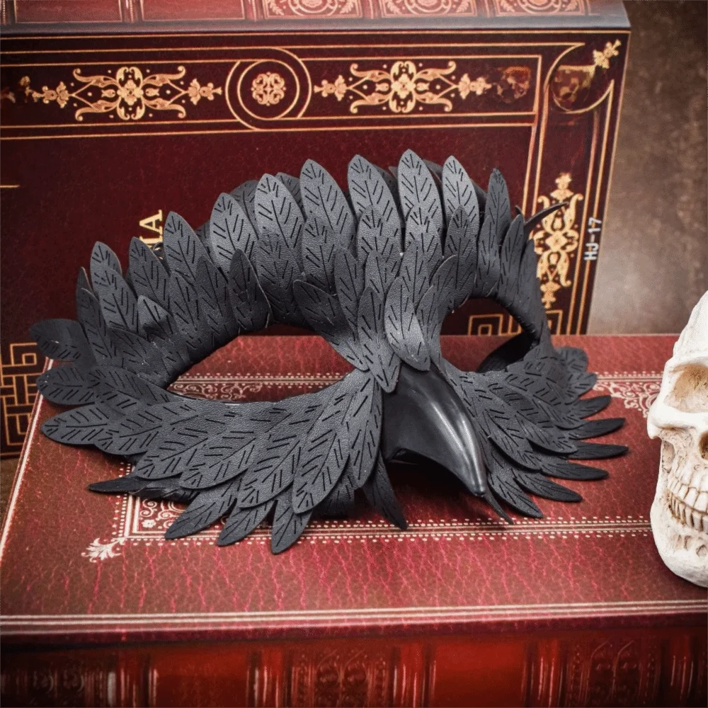 Half Face Bird Beak Eagle Mask Pearlescent Elastic Band Halloween Party Mask Gradient Plastic Cosplay Mask Carnival Dress Up
