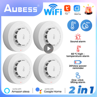 Tuya Smart Home WiFi Smoke Sensor Alarm Fire Temperature And Humidity Detector Firefighter Work with Alexa Google Home Security