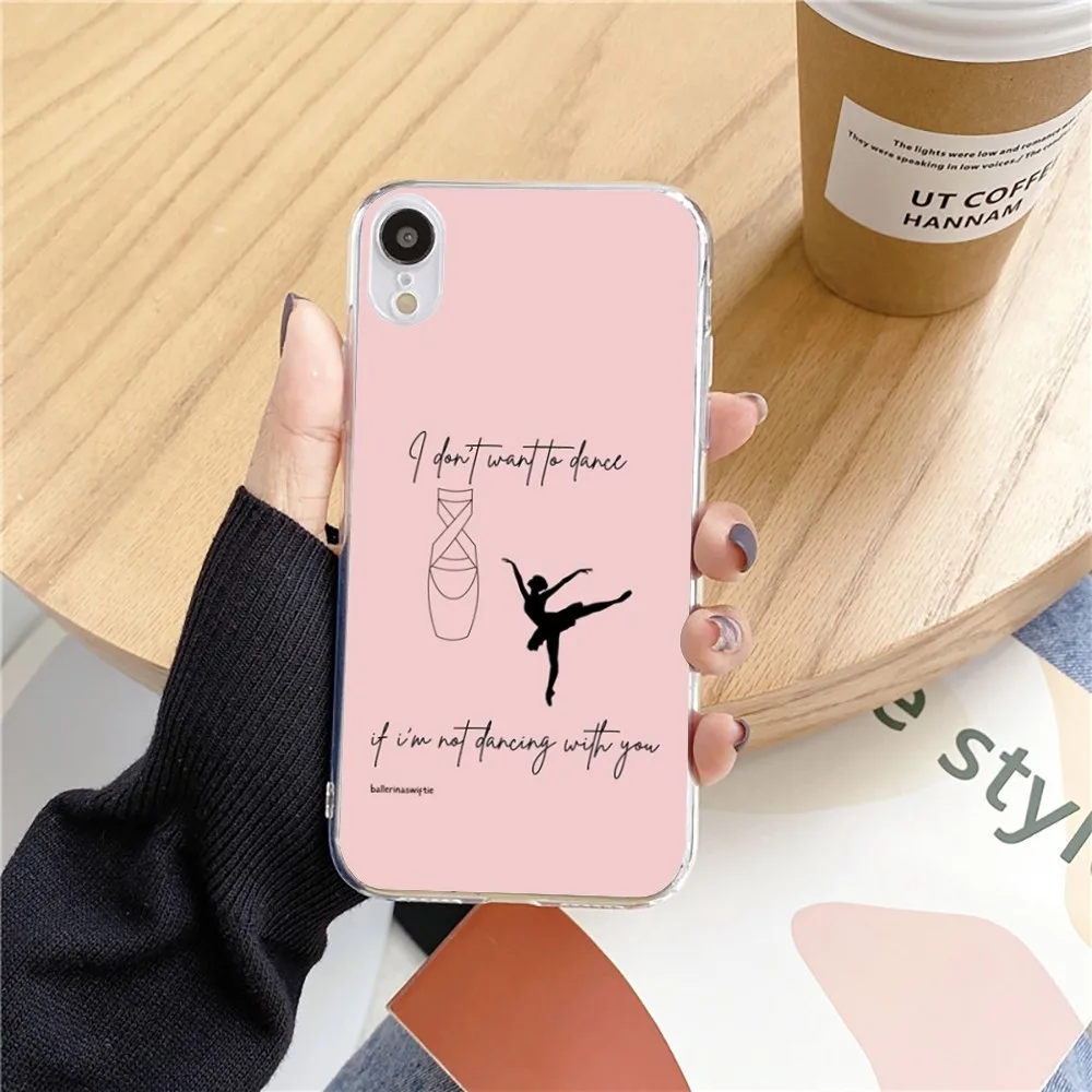 Dance Ballerina Ballet Dancing Phone Case For Iphone 15 11 13 14 Pro Max 7 8 Plus X Xr Xs Max Se2020 12mini Transparent Cover