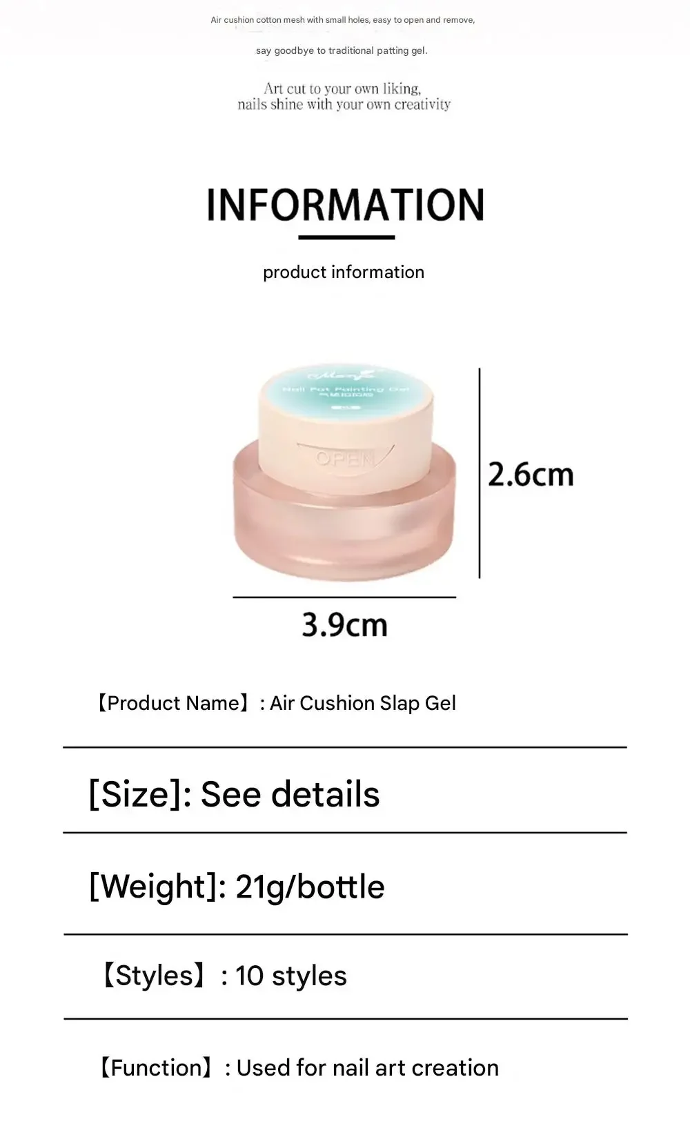 5g Nagel-Luftkissen-Patting-Gel, einfarbig, Farbverlauf, Blooming Painting Gel Polish, UV/LED Maniküre, DIY Salon Nagelkunst Lack – Detail 11