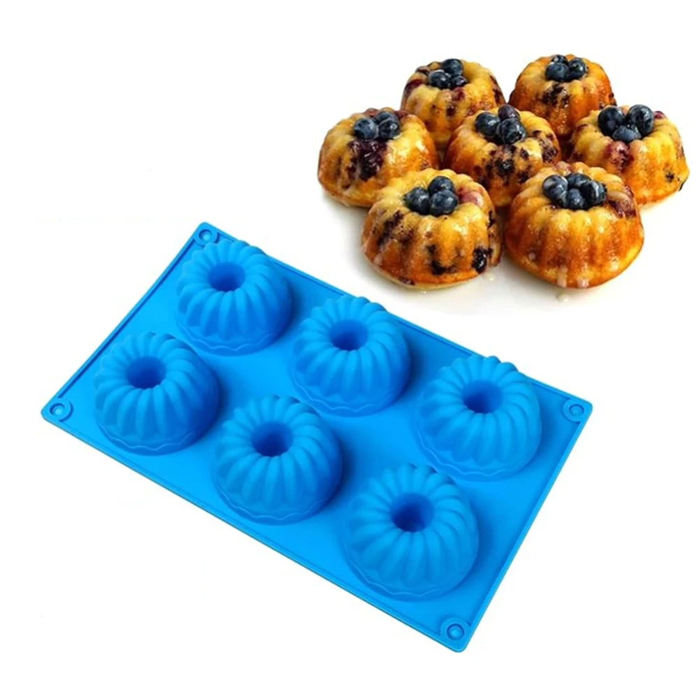 1/3pcs Mini cake tray with 6-cavity Savalin cake silicone baking mold, suitable for cupcakes, donuts, brownies, and jelly