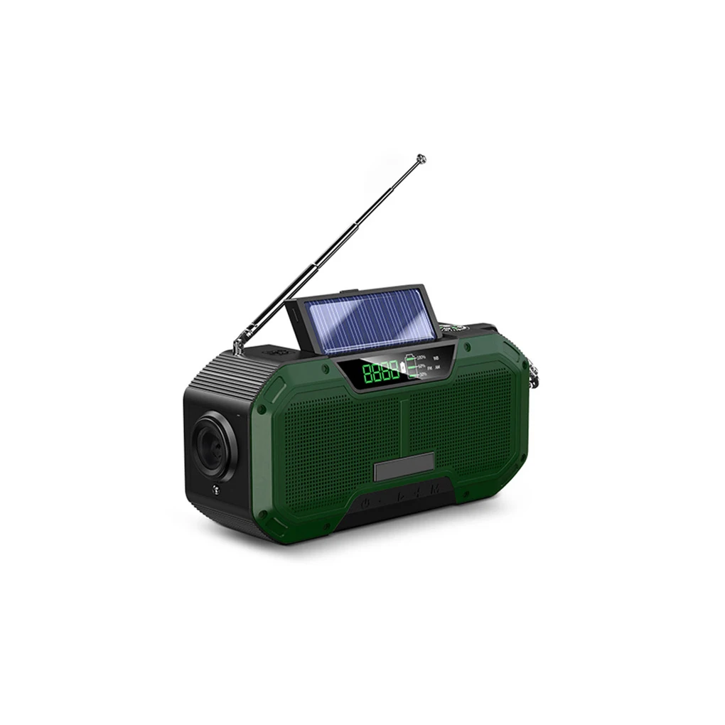 

Waterproof Solar Emergency Radio with Flashlight Traveling Compasses Hand Crank Power Bank for Mobile Phone Outdoor Equipment