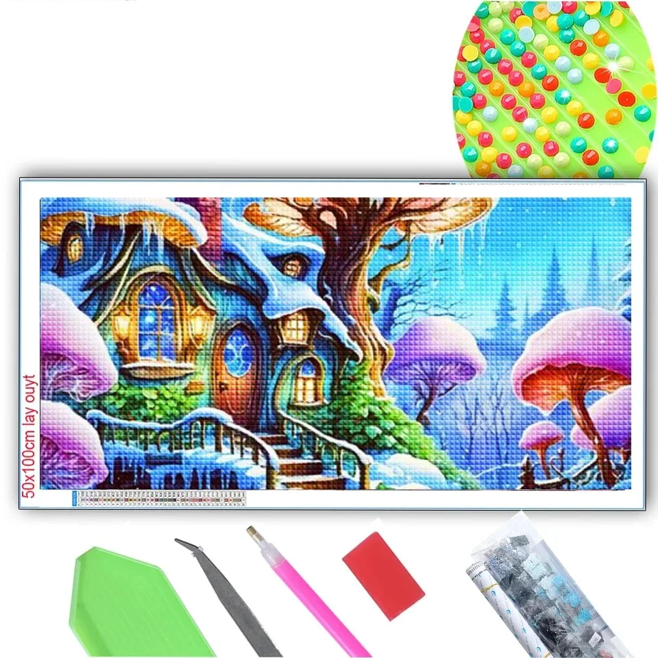 Snow House Wonderland DIY Diamond Painting New 2025 Cross Stitch Large Size Mosaic Diamond Embroidery Sale For Home Decor Gift