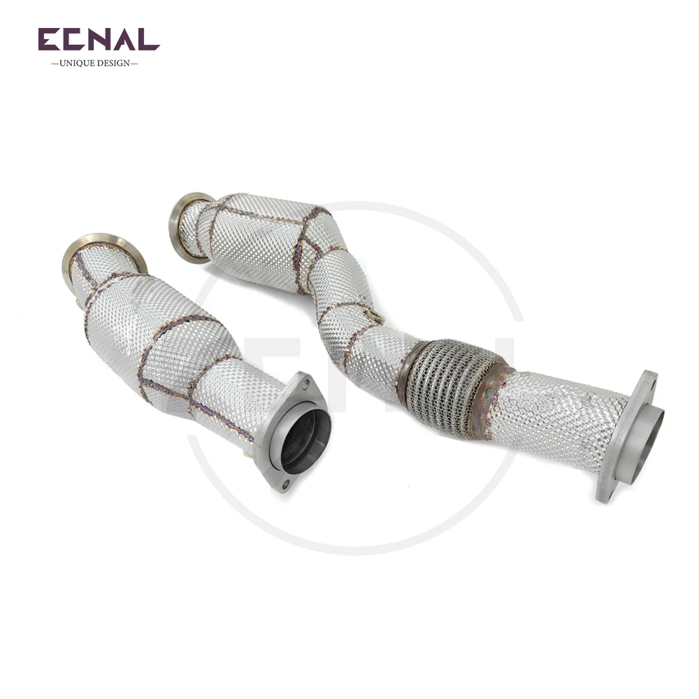 Ecnal Exhaust Downpipe for BMW S58 G80 M3 G82 M4 G87 M2 3.0T High Performance Exhaust System with Catalytic Converter