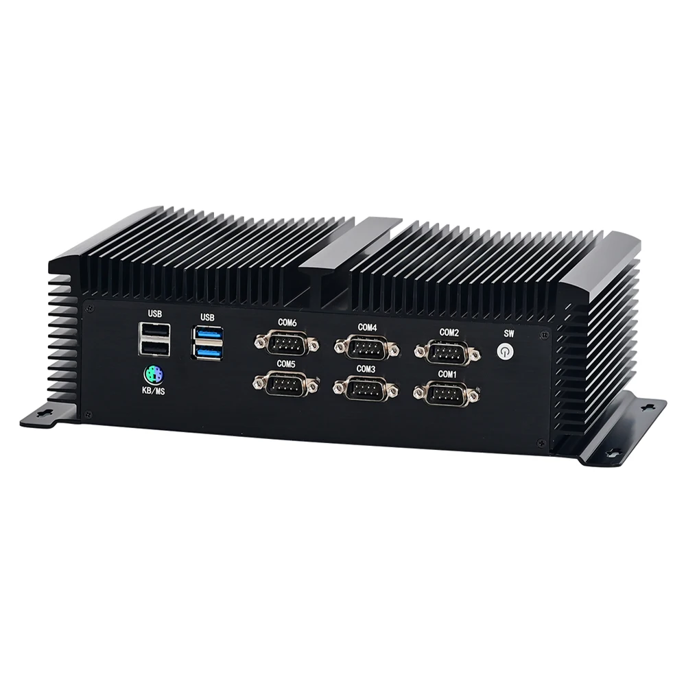 산업용 팬리스 미니 데스크탑 컴퓨터, i7 10750H i5 10200H, 6 * COM 3 * HDMI 디스플레이 2 * LAN GPIO 8 코어 16 스레드 16Mb 캐시, 윈도우 11