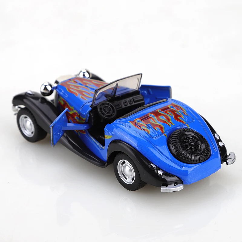 (Bagged) Réplica de carro de brinquedo vintage 1/43, metal fundido, brinquedo infantil, função pull-back, portas laterais podem ser abertas