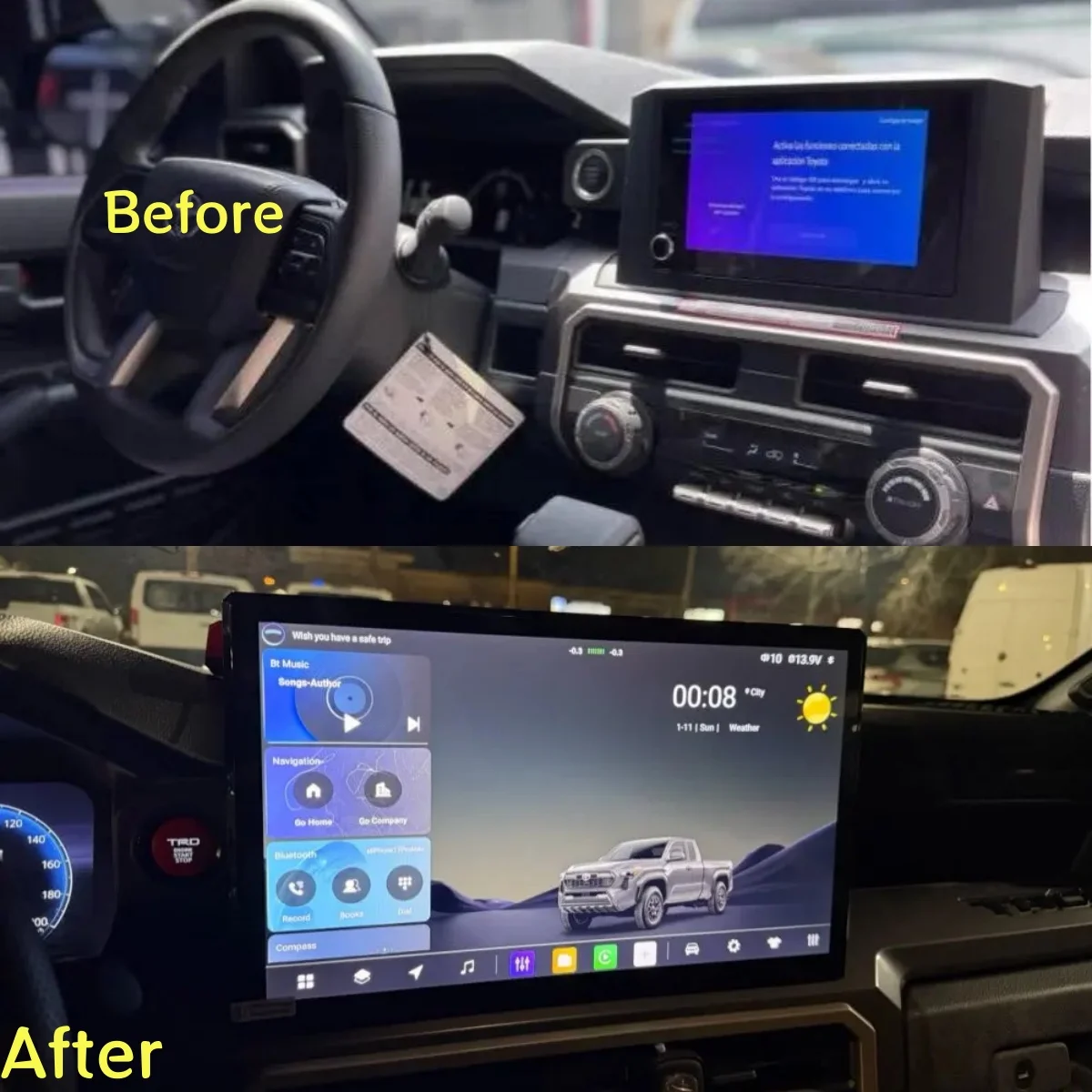 Rádio Automotivo Android 13 de 14.6 polegadas para Toyota 4Runner SR5 2025 com GPS, Navegação e Multimídia - Central Multimídia Estéreo