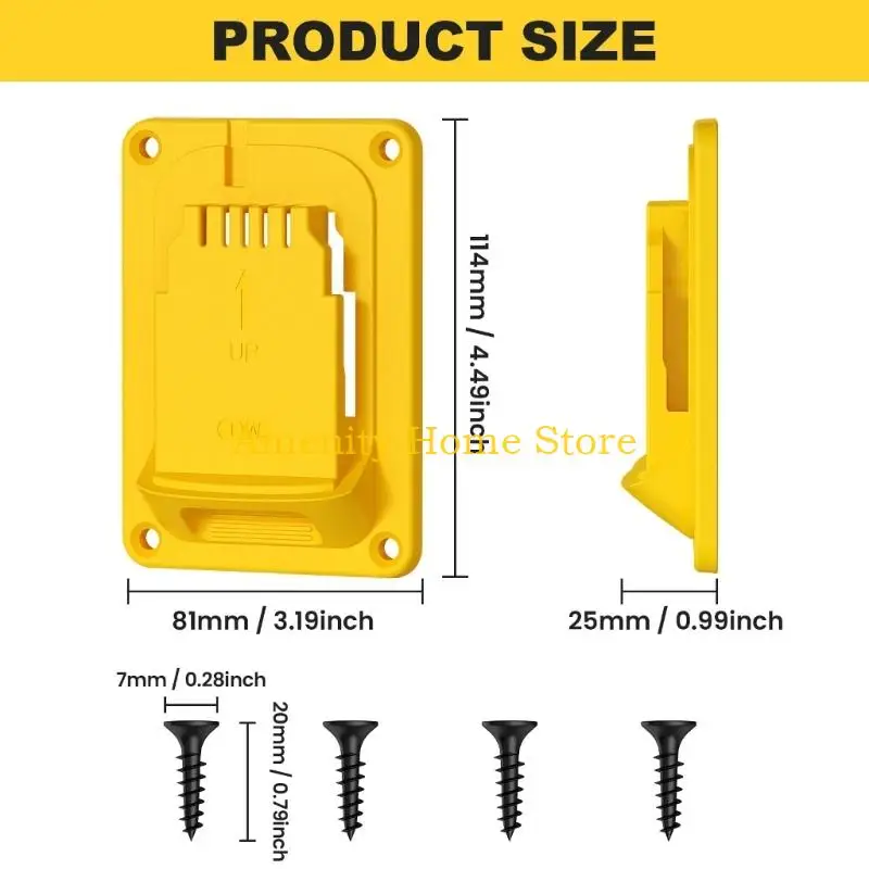 F26C Set Of 5 Plastic Wall Mount Brackets Stand For 18V Tool Batteries Garage Workshop Organization Compacted And Sturdy Design