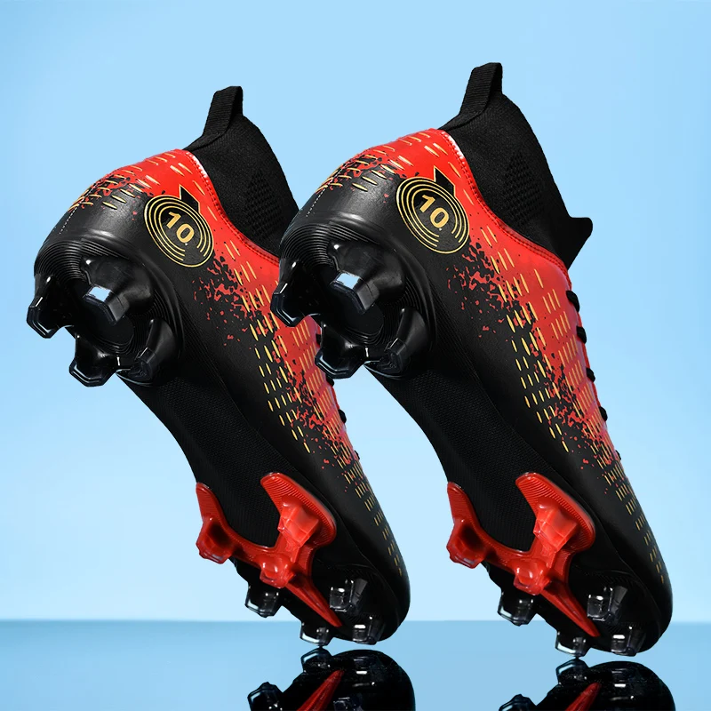 

2024 Men's Soccer Shoes Large Size Ultralight Football Boots Boys Sneakers Non-Slip AG/TF Soccer Cleats Ankle Boots Unisex