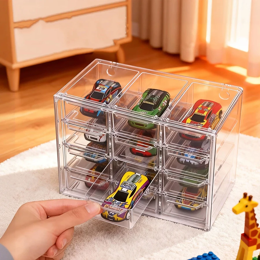 12-slot car model display rack; small car storage box; matchbox simulation car toy car display stand