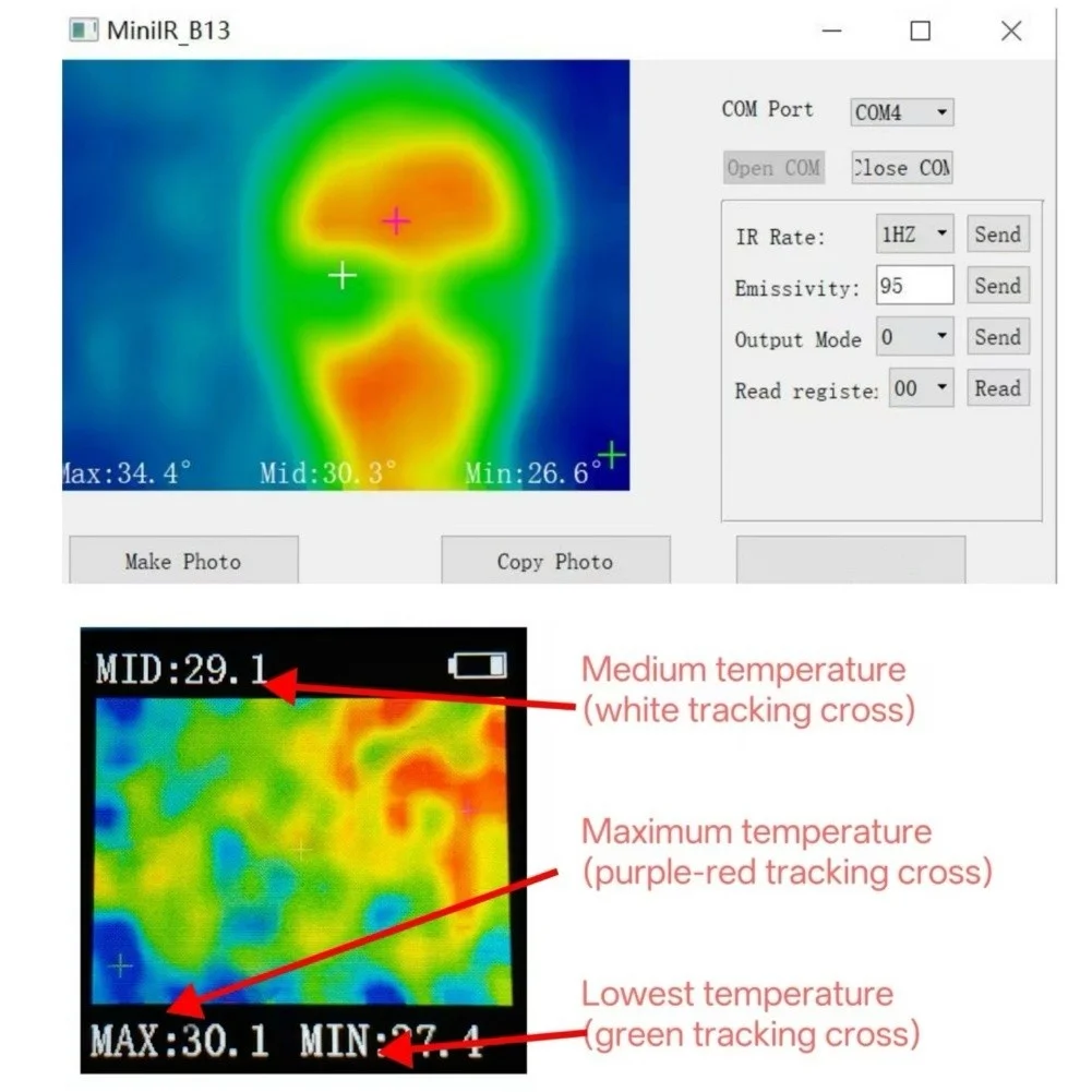 Compact Infrared Thermal Sensor For IRB13 Mini with Type C Power Supply and 32 by 24 Pixel Infrared Resolution