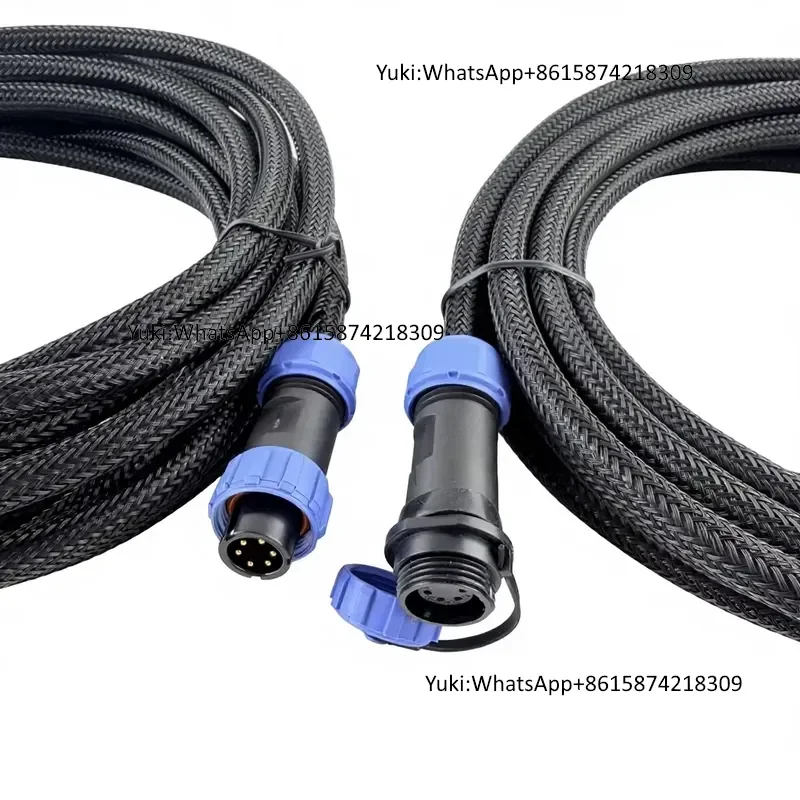 Factory Custom IP68 Waterproof WEIPU SP13 6Pin Circular Electrical Connector 5m Cable PET Woven Mesh Sleeve PVC Wiring