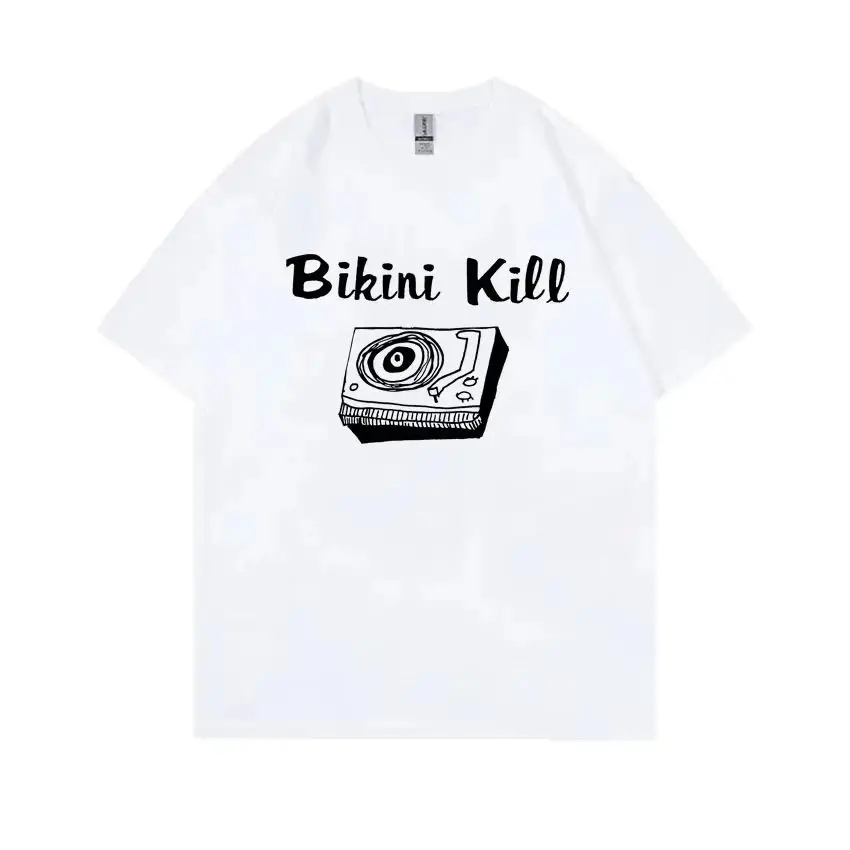 Bikini Kill Leave The World Behind T-shirt Ethan Hawkes Same Style T-shirts Punk Rock Oversized Tops Casual Loose T Shirt Unisex