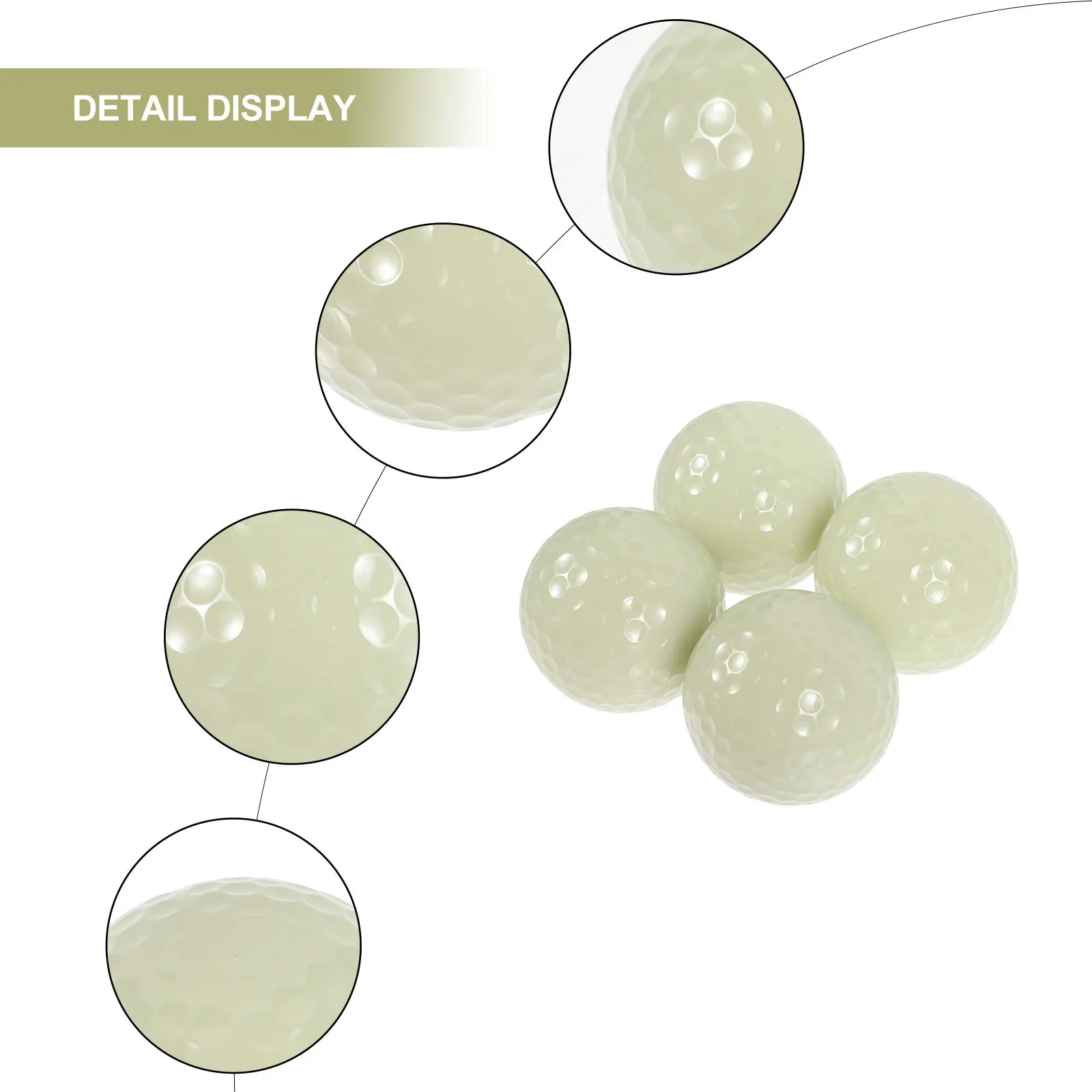 

4 Pcs Golf Balls Accessories Glow in The Dark Golfballs Fun Coloured Beige Elastic Golfing