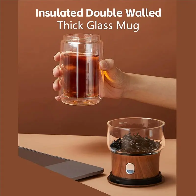 VELIF-Glass Infuser Teapot, One Touch Tea Maker For Loose Leaf Tea, Tea Diffusers, Magic Tea Pot With 9Oz Tea Mug