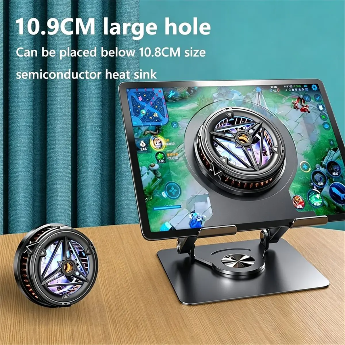 360 Rotation Foldable Cooling Bracket Adjustable Height for 4-12.9Inch Phone Tablet Stand