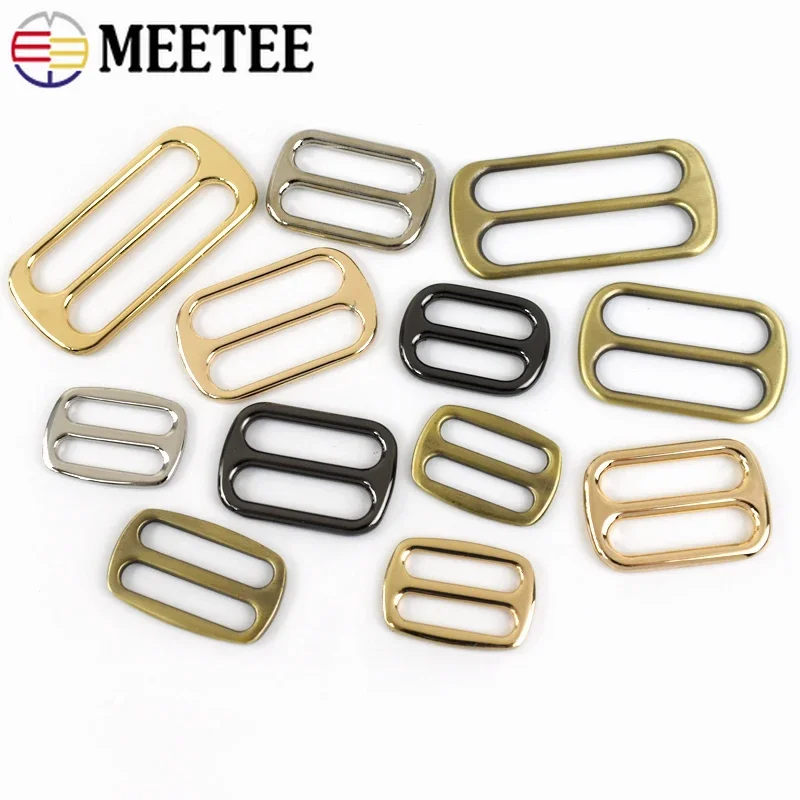 5/10Pcs 12-50mm Metal Buckles for Strap Bag Tri-Glide Slider Ring Clasp Webbing Belt Hook Adjuster DIY Backpack Loop Accessories