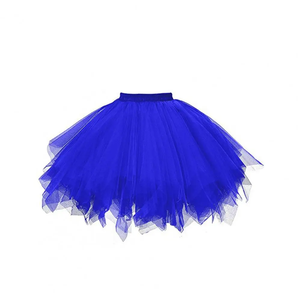 Solid Color A-line Petticoat Elegant High Waist Tulle Skirt for Women Multi-layered Dance Wear Petticoat Classic Pleated Party