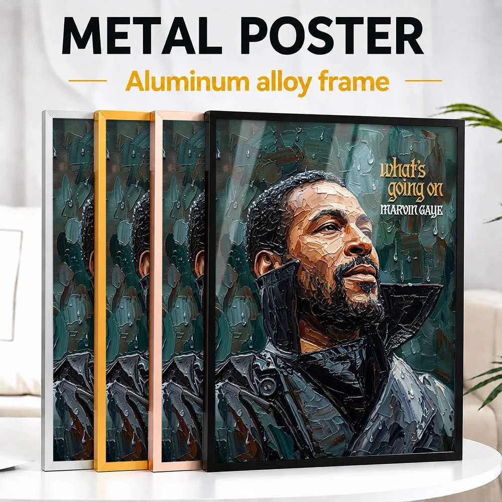 Marvin Gaye Whats Going On Album Cover Framed Metal Poster Personalized Soul Legend Tribute Wall Art Ideal For Room Or Fan Gift
