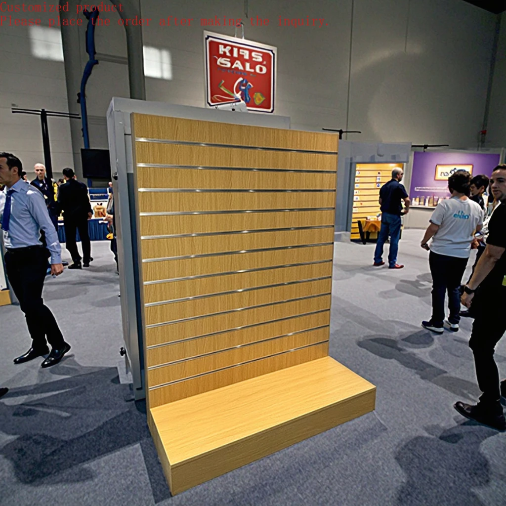 

Custom.L-Shape Double Metal Slatwall Panel Display Stand