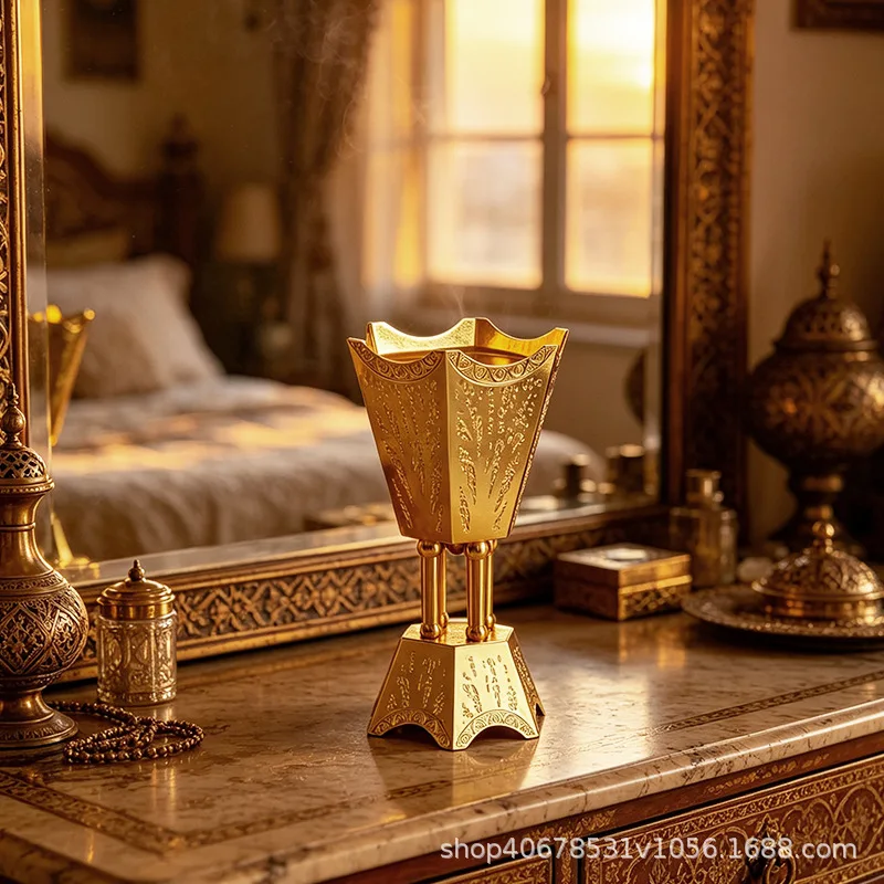 Square large incense burner and charcoal burner Arabian aromatherapy interior home decoration process