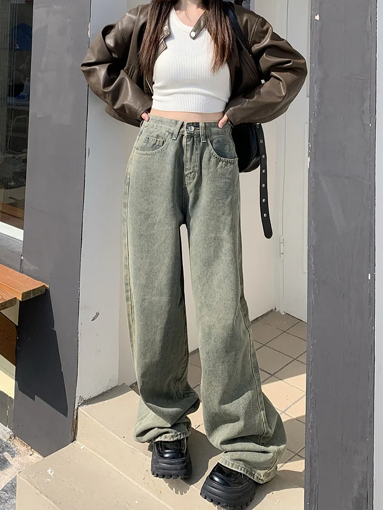 

Slergiri High Waist Wide Leg Jeans Women's New Y2k Streetwear American Retro Loose Casual Washed Straight Baggy Pants Woman 2024