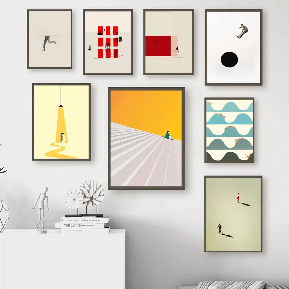 

Modern Abstract Performance Art Figurative Painting Unframed Canvas Painting Posters For Living Room Bedroom Home Wall Art Decor
