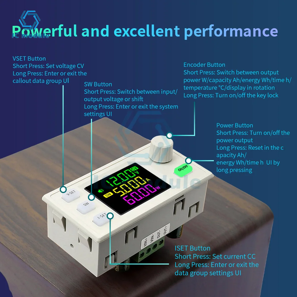 SK60X CNC Step-up down DC Adjustable Voltage Regulated Power Supply Constant Voltage Constant Current Solar Charging Module MPPT