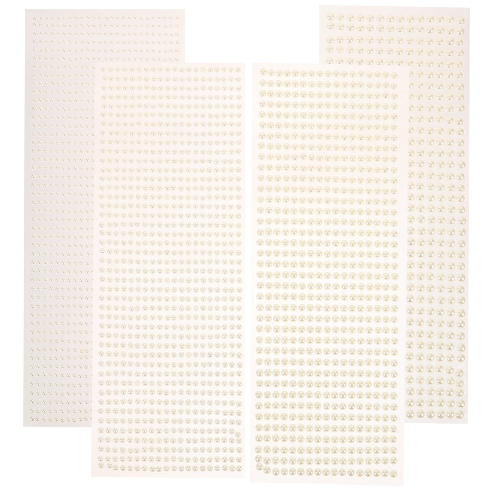 4 Sheets Stick Pearl Sticker Scrapbook Stickers Flat Back Pearls for Crafting Hair